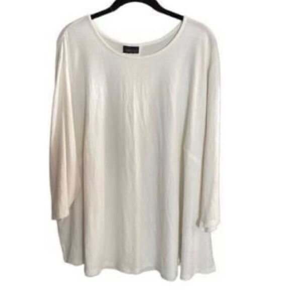 J Jill women’s wearable collection, ivory 3/4 sleeve tunic top SXL - Picture 1 of 4